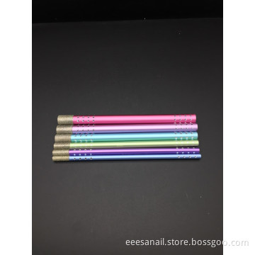 Eeesa 6 Pcs Aluminum Handle French Nail C-Curve of Acrylic Nail Art Nail UV Gel Nail Artificial Tool
